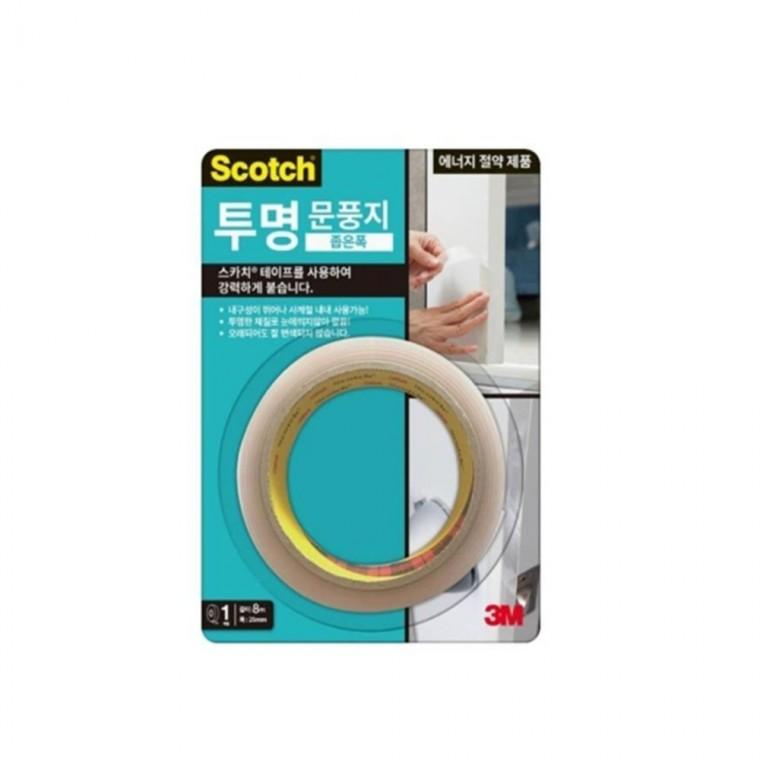3M 스카치 투명 문풍지 좁은폭 25mm 8m 외풍차단 문틈차단 방풍지 틈새차단
