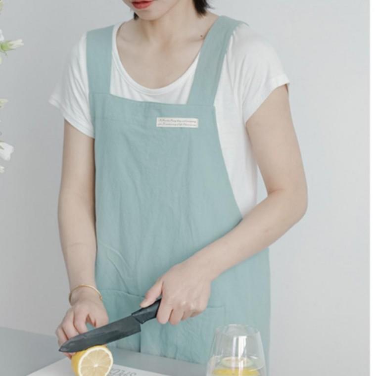 어린이집 카페 대량 예쁜 원피스형 주방 앞치마 유치원 교사 업소용 솔리드
