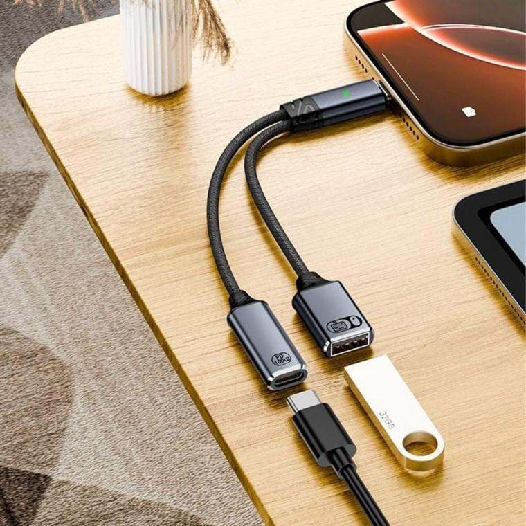 EA C타입 USB 듀얼 젠더 변환 케이블 노트북 핸드폰 연결 케이블