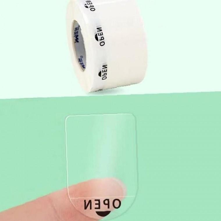 업소용 실용적 포장스티커 투명롤1000p 봉제 가게 배달 OPEN