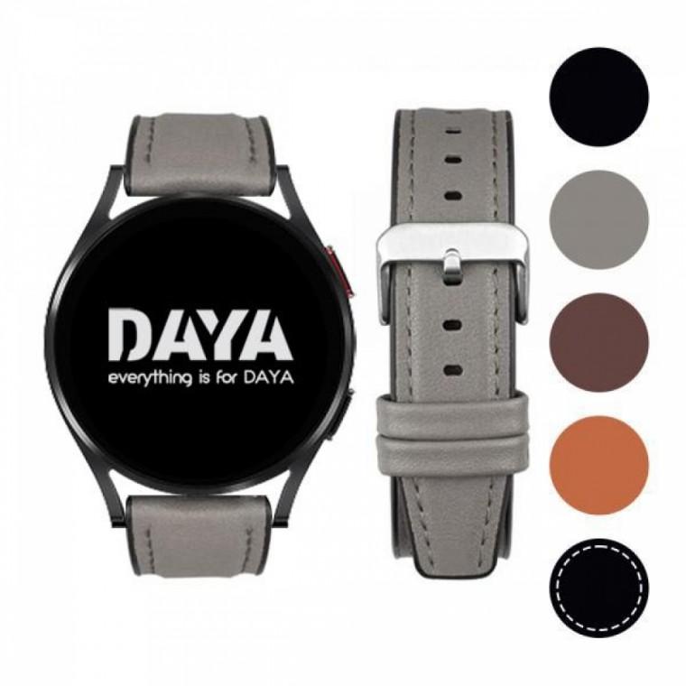 DAYA 갤럭시워치 5 4 3 스트랩 20mm 가죽실리콘 스트랩 밴드