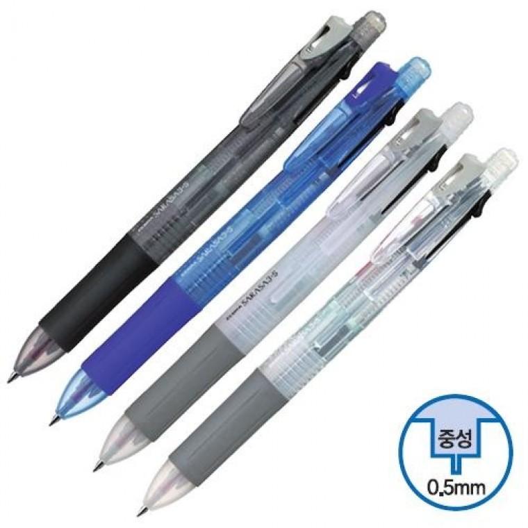 사라사3색 중성펜+샤프 제브라 0.5mm 사무 제브라 학생용 샤프