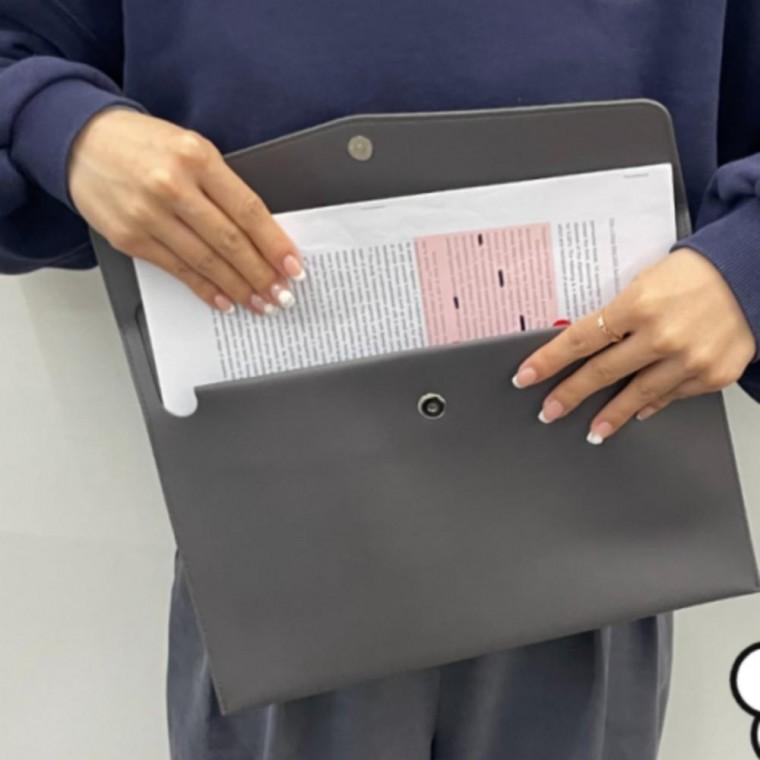 서류 블랙 파우치 가죽 사무 블랙 가로형 가죽파우치 서류 파일가방