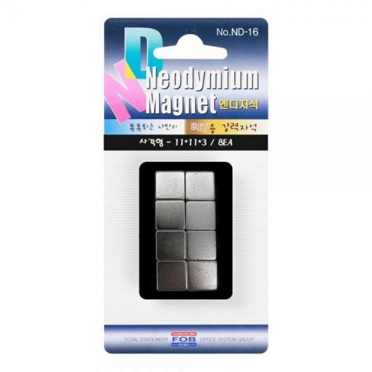 11x11mm 8p 자석 마그네틱 3T 네오디움 사각 자석