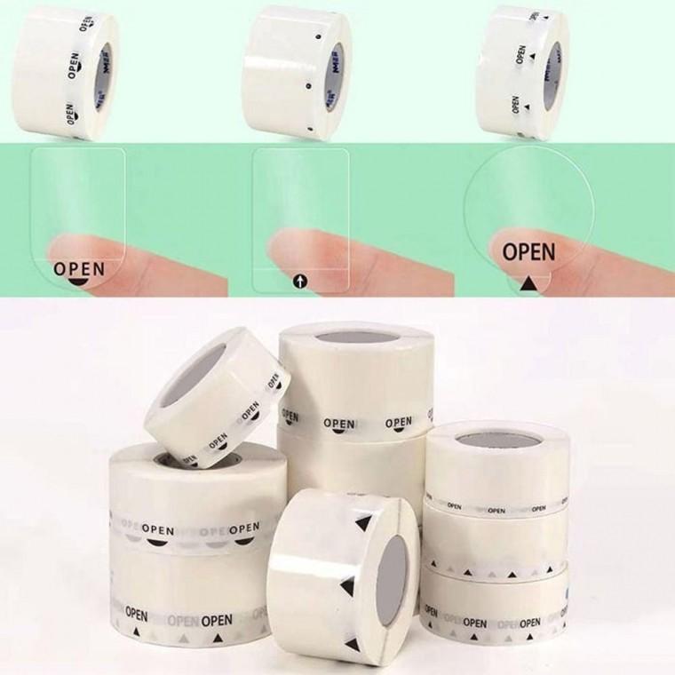 업소용 포장스티커 투명롤1000p 봉제 가게 배달 가게용 원형 투명 봉인 동그라미