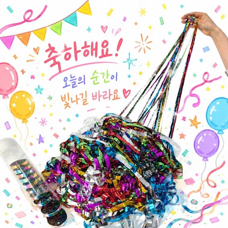JL매직 [국내생산제품] 안전한 반짝이폭죽 생일 폭죽 웨딩 컨페티 손폭죽 결혼식 메탈릴포워링