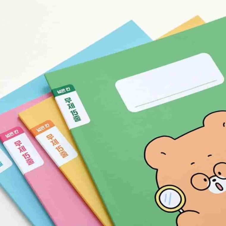 줄노트 4권 무제 120g 넓은줄노트 초등학생공책 글씨연습공책